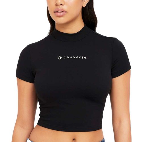 Remera Converse Wordmark Mock Neck Cropped