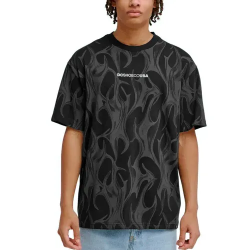 Remera Dc Shoes Liquid Fuego Heritage Negro Hombre