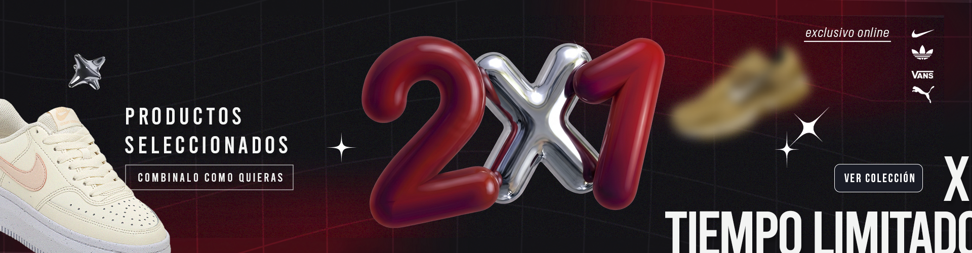 Banner 2x1 en productos seleccionados de Séptimo Store, exclusivo online.