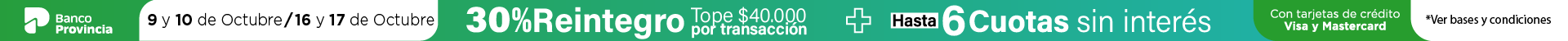 Promoción Banco Provincia: 30% de reintegro sin tope y hasta 6 cuotas sin interés